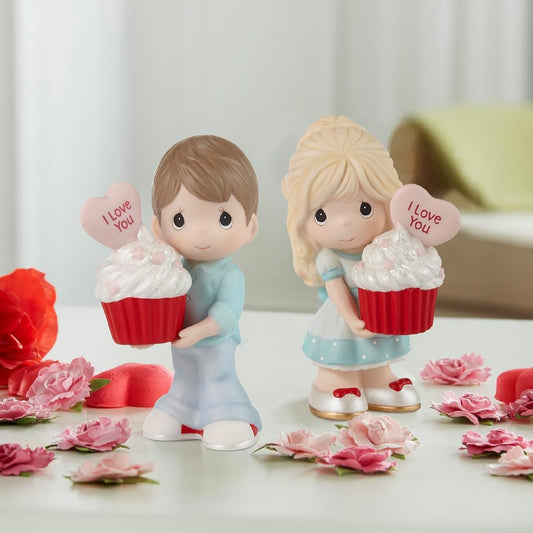 Precious Moment 222001E You Bake Me Happy Brunette Girl Porcelain Figurine