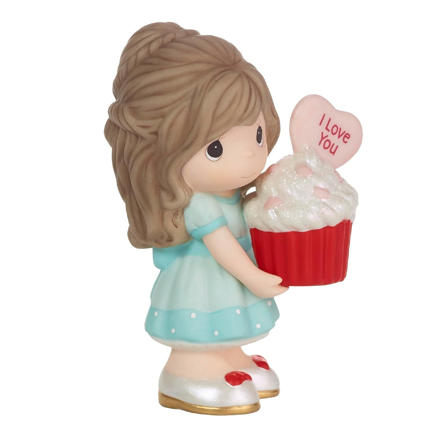 Precious Moment 222001E You Bake Me Happy Brunette Girl Porcelain Figurine