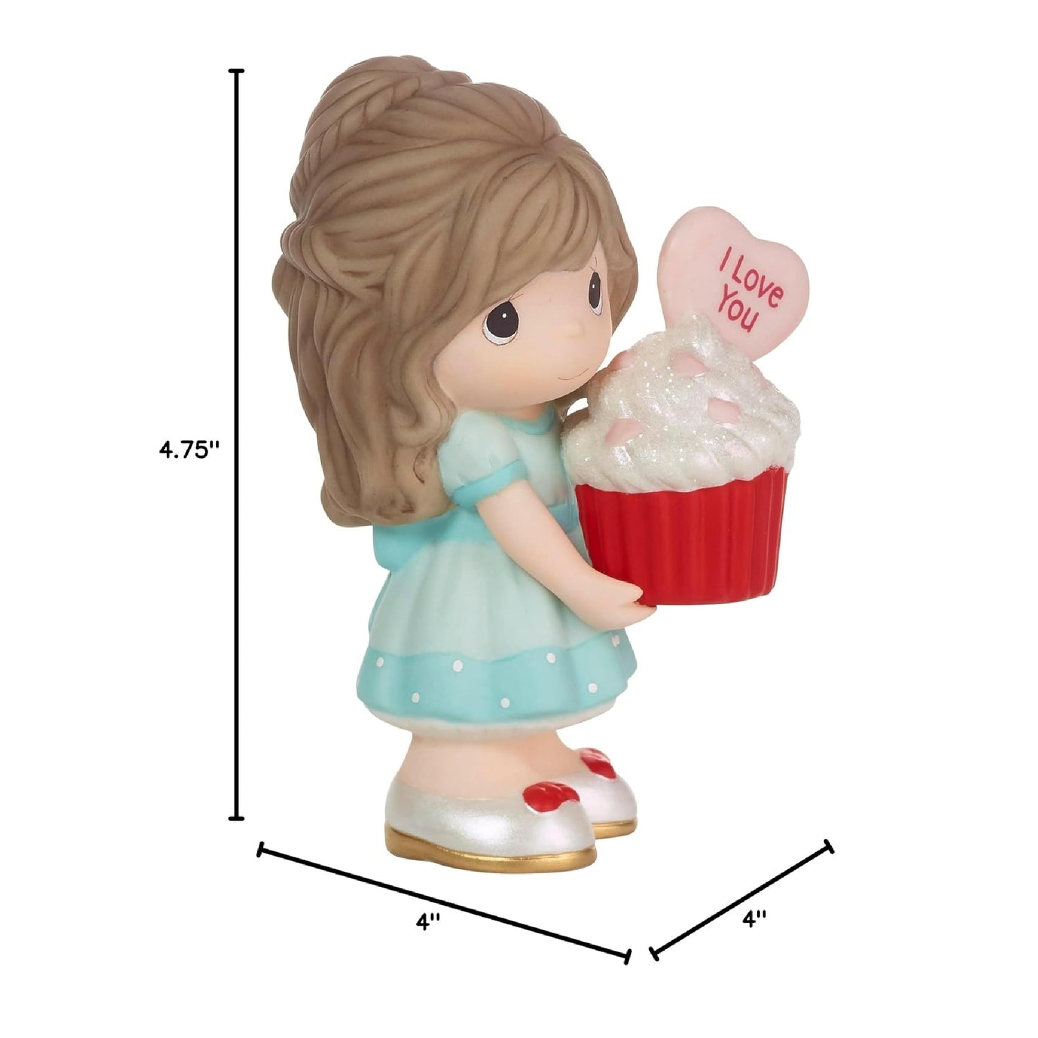 Precious Moment 222001E You Bake Me Happy Brunette Girl Porcelain Figurine