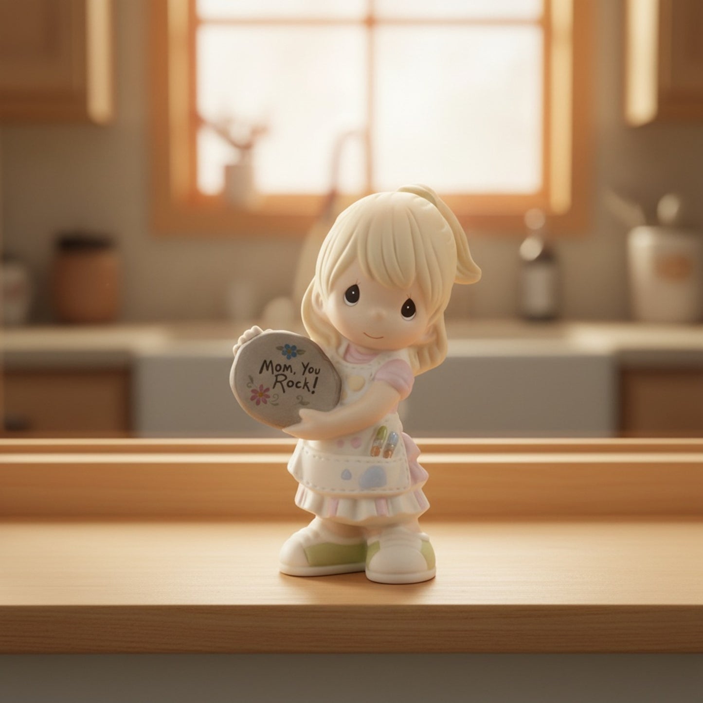 Precious Moments "Mom, You Rock!" Blonde Girl Figurine