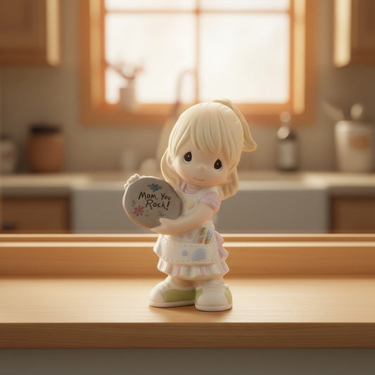 Precious Moments "Mom, You Rock!" Blonde Girl Figurine