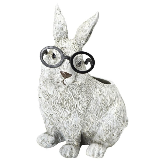 Pudgy Pals Rabbit with Glasses Planter by Roman