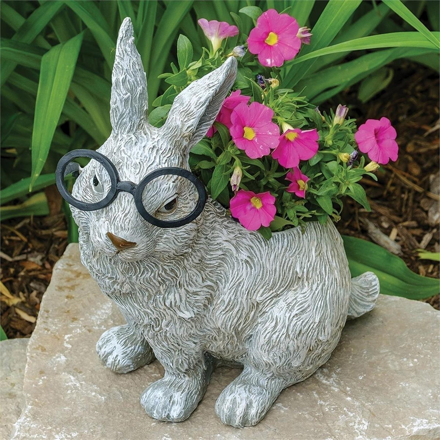 Pudgy Pals Rabbit with Glasses Planter by Roman