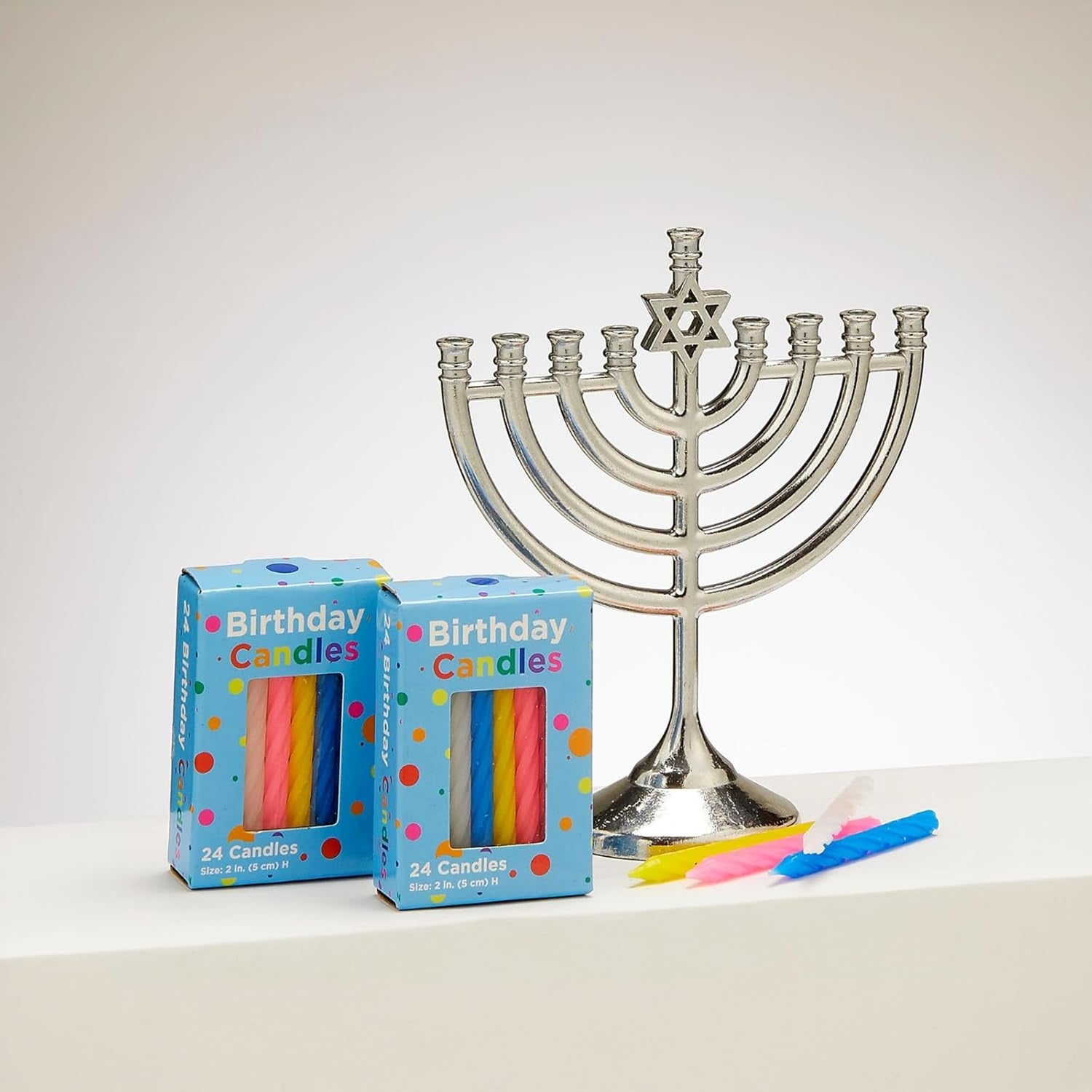 Rite Lite Mini Menorah Set with 48 Birthday Candles