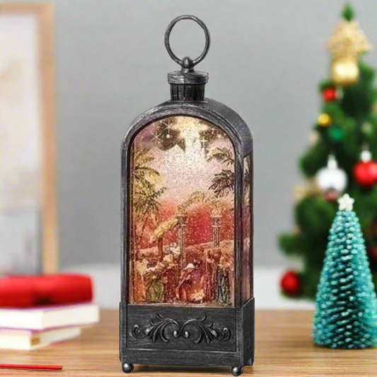 Roman 11.75" Bronze Holy Family Nativity Lantern Christmas Decoration