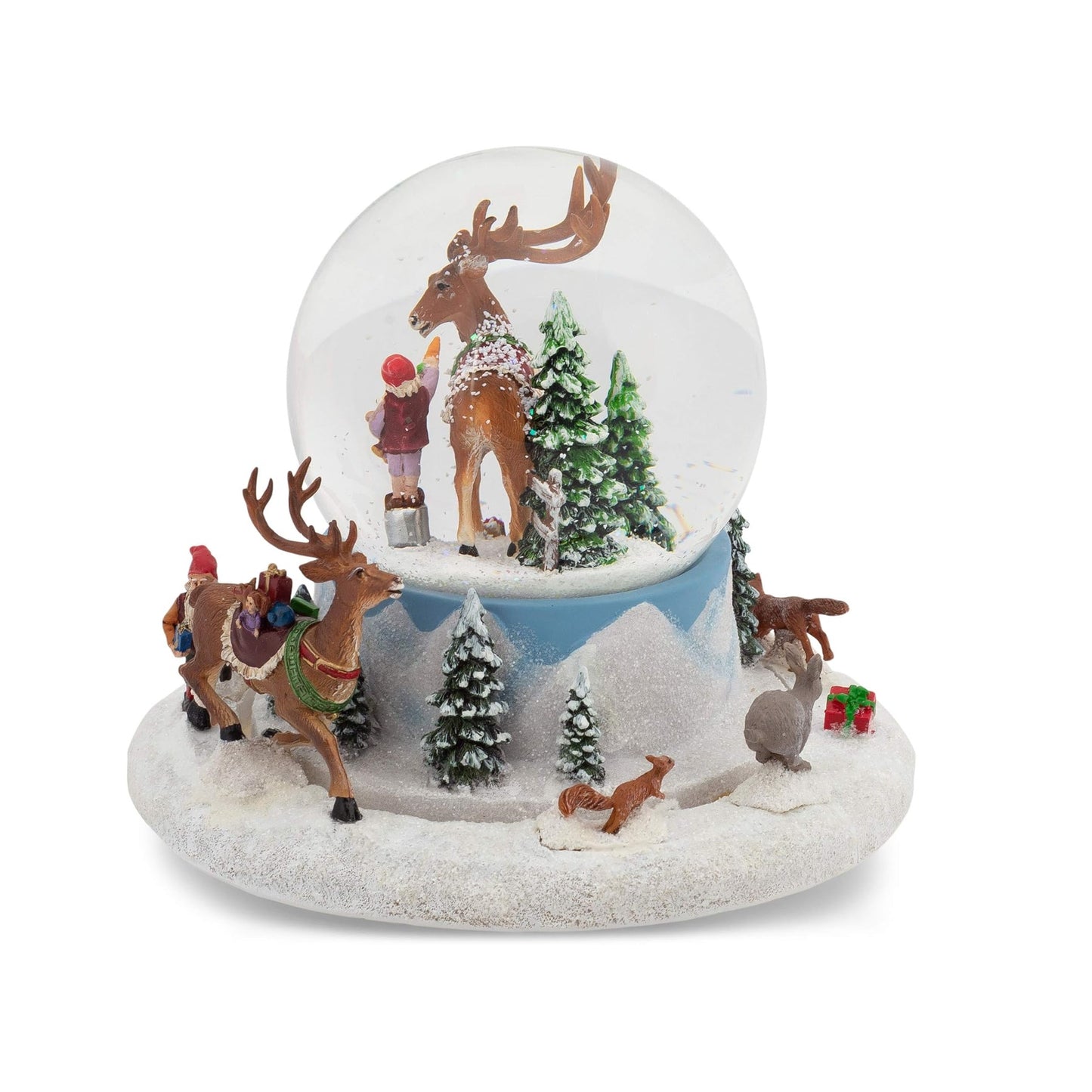 Roman 133580 Musical Elves Chasing Deer Dome, 5.7 inch