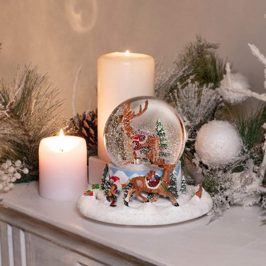 Roman 133580 Musical Elves Chasing Deer Dome, 5.7 inch