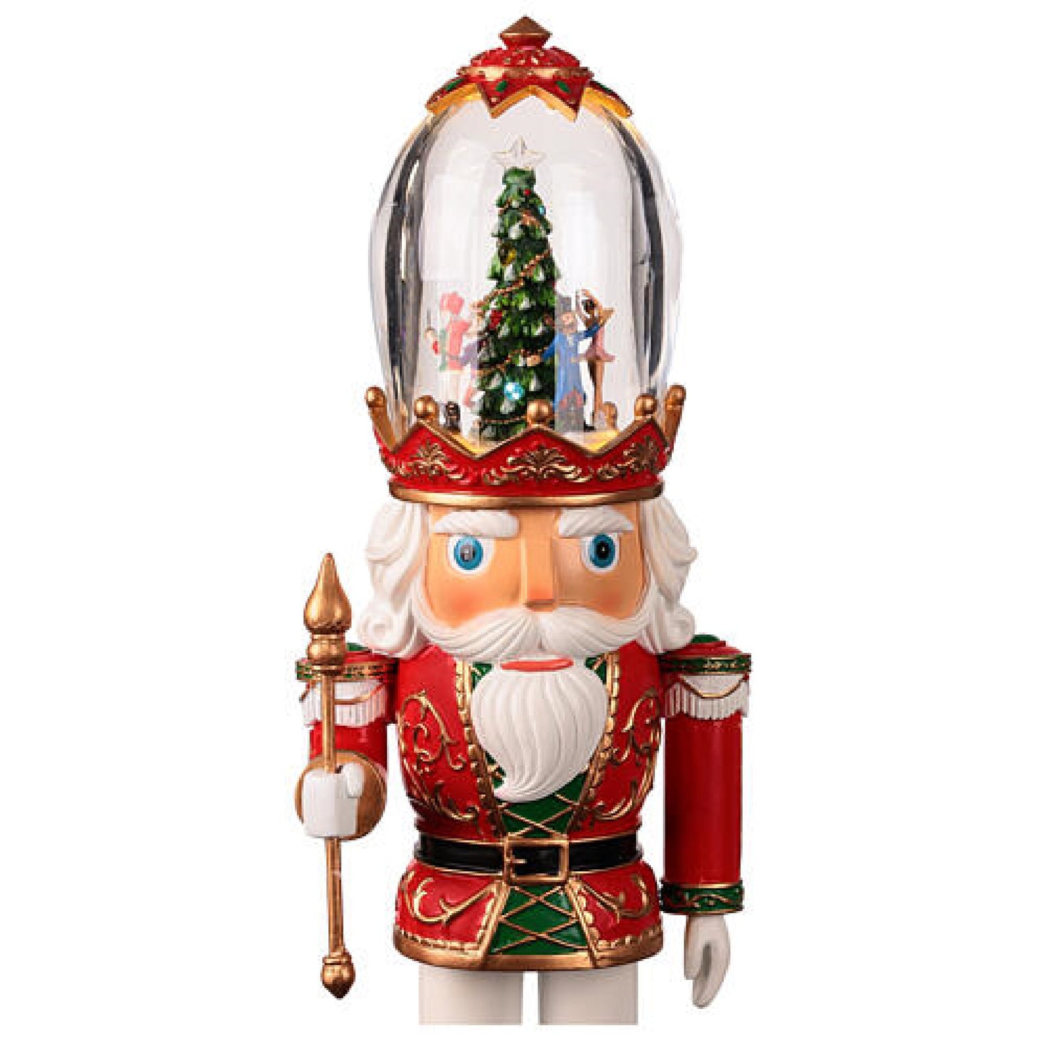 Roman 134503 Musical LED Nutcracker Clear Hat Rotating Scene Figurine, 16-inch Height