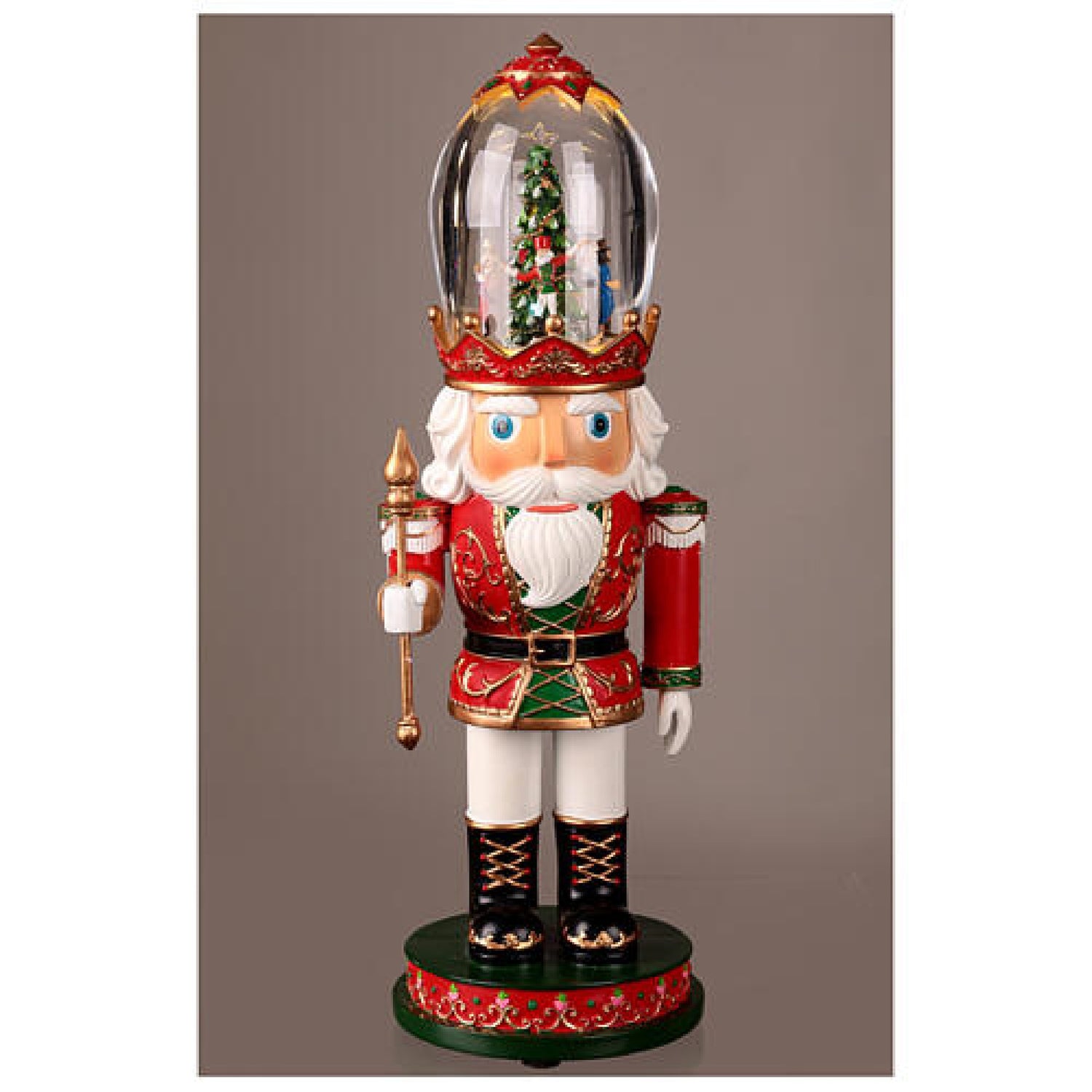 Roman 134503 Musical LED Nutcracker Clear Hat Rotating Scene Figurine, 16-inch Height