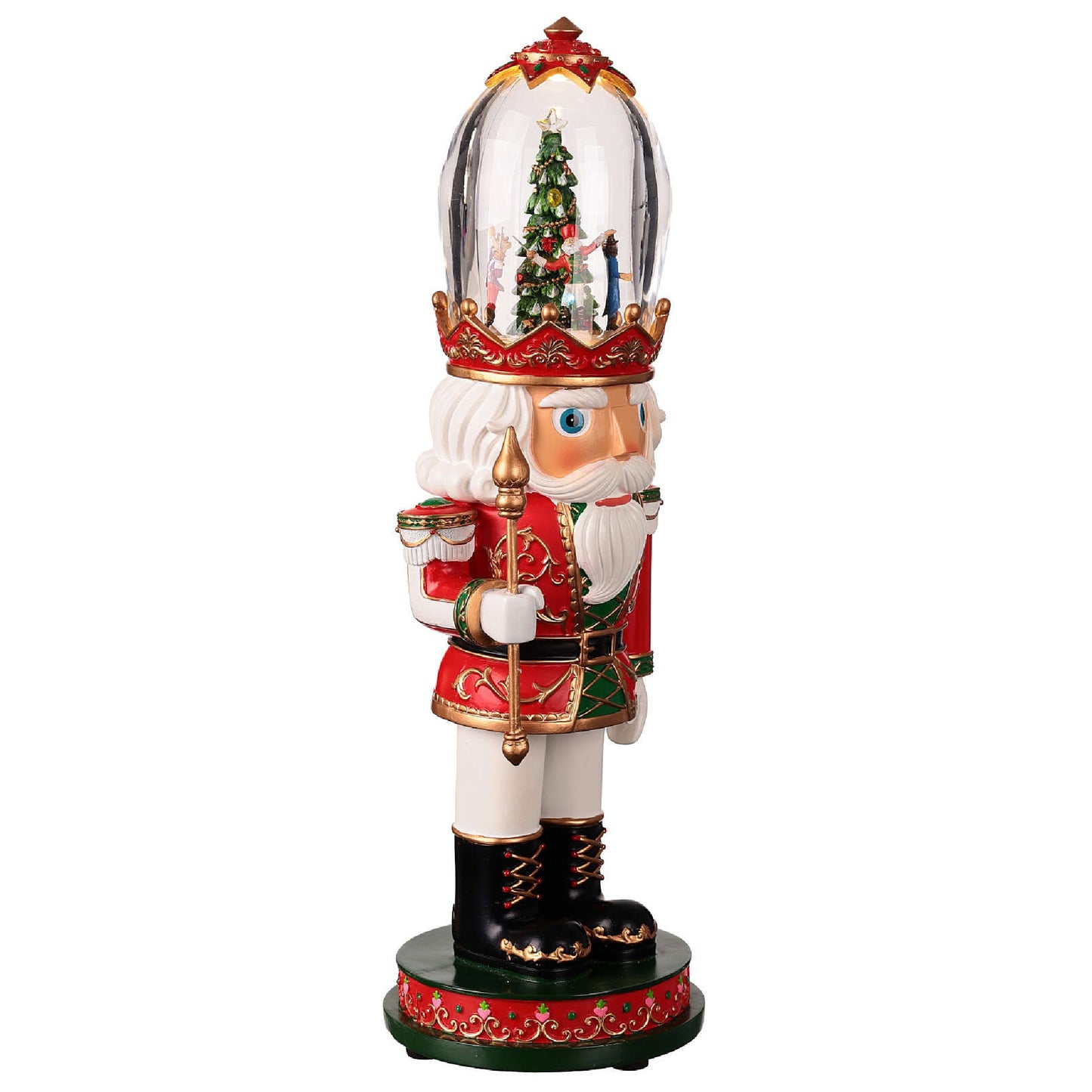 Roman 134503 Musical LED Nutcracker Clear Hat Rotating Scene Figurine, 16-inch Height