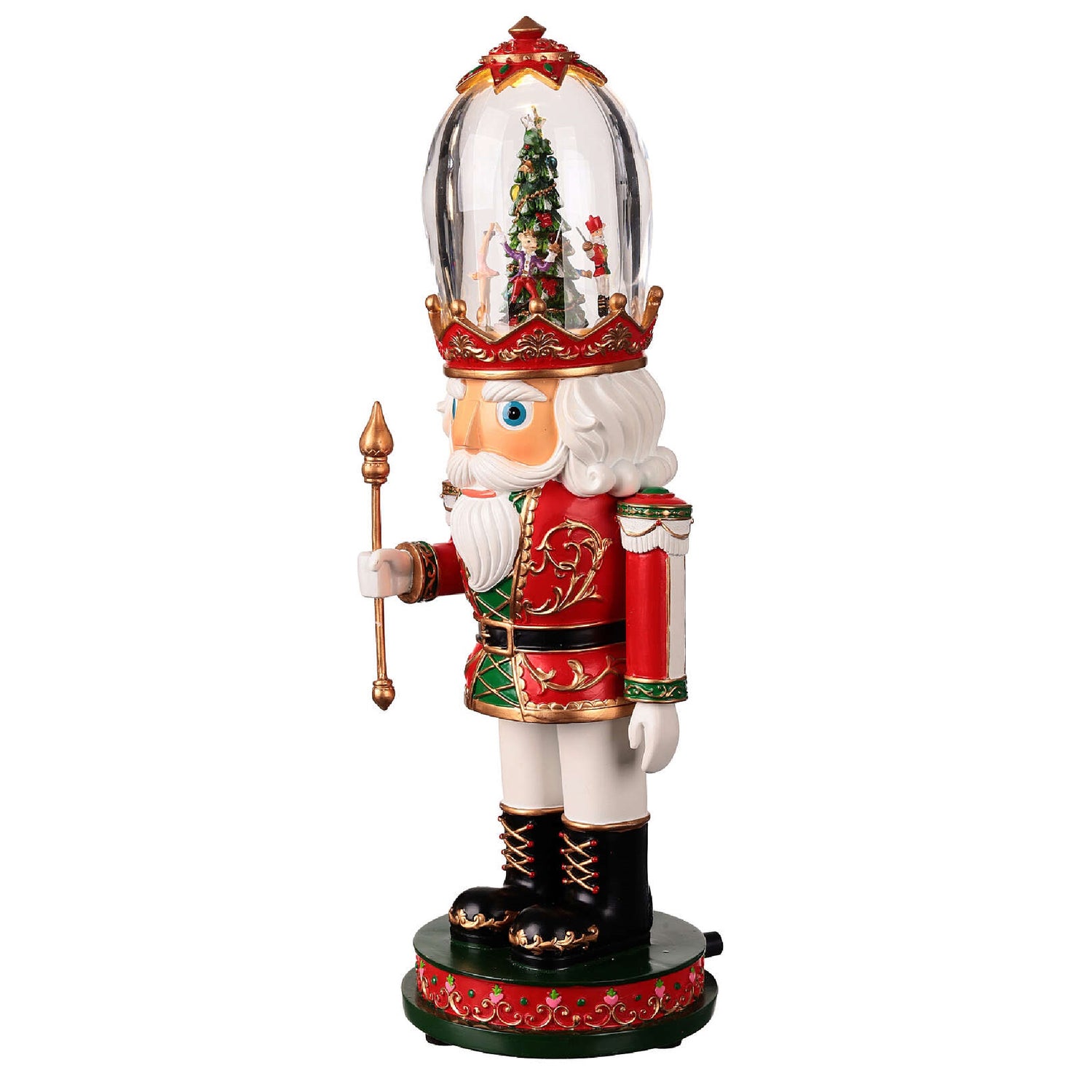 Roman 134503 Musical LED Nutcracker Clear Hat Rotating Scene Figurine, 16-inch Height