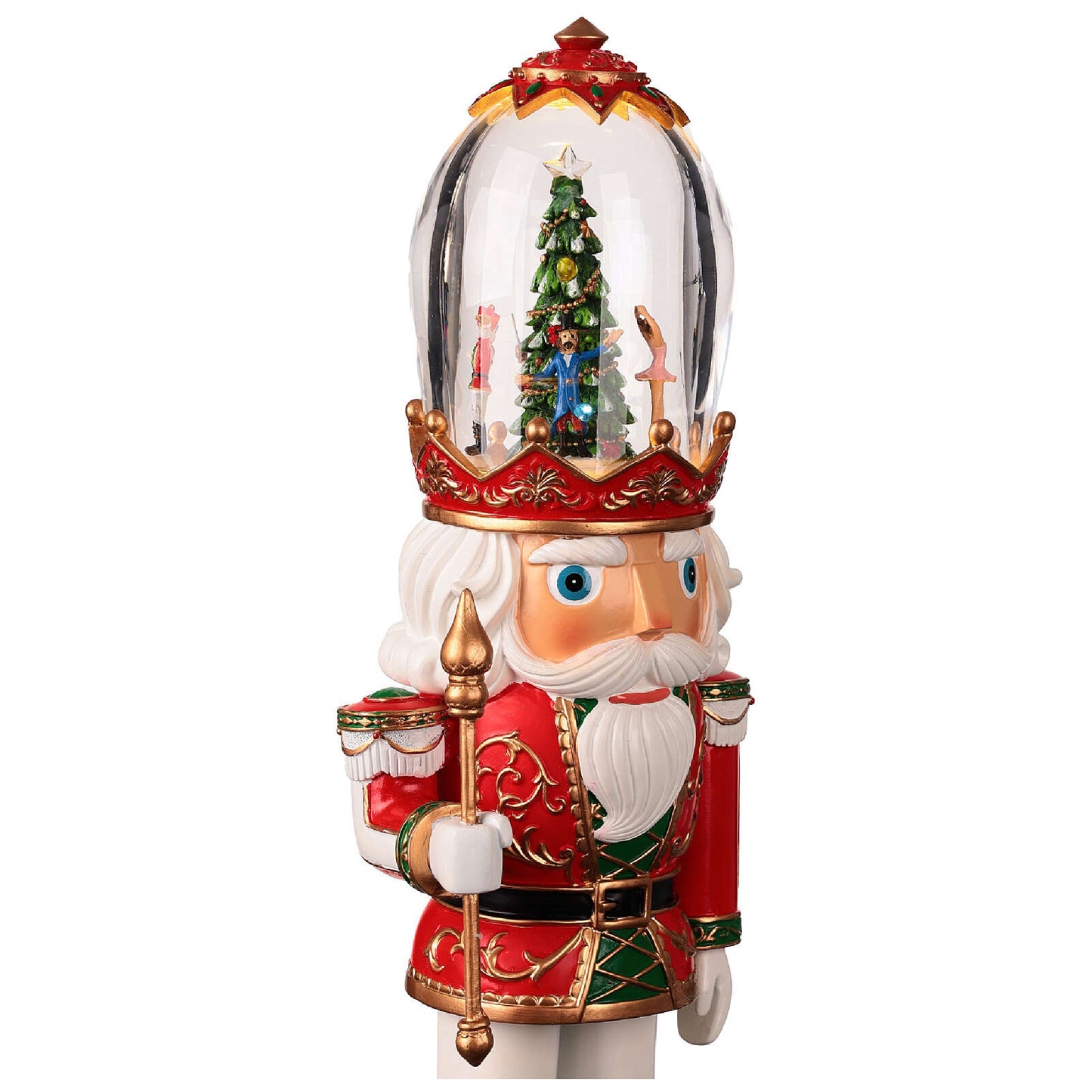 Roman 134503 Musical LED Nutcracker Clear Hat Rotating Scene Figurine, 16-inch Height