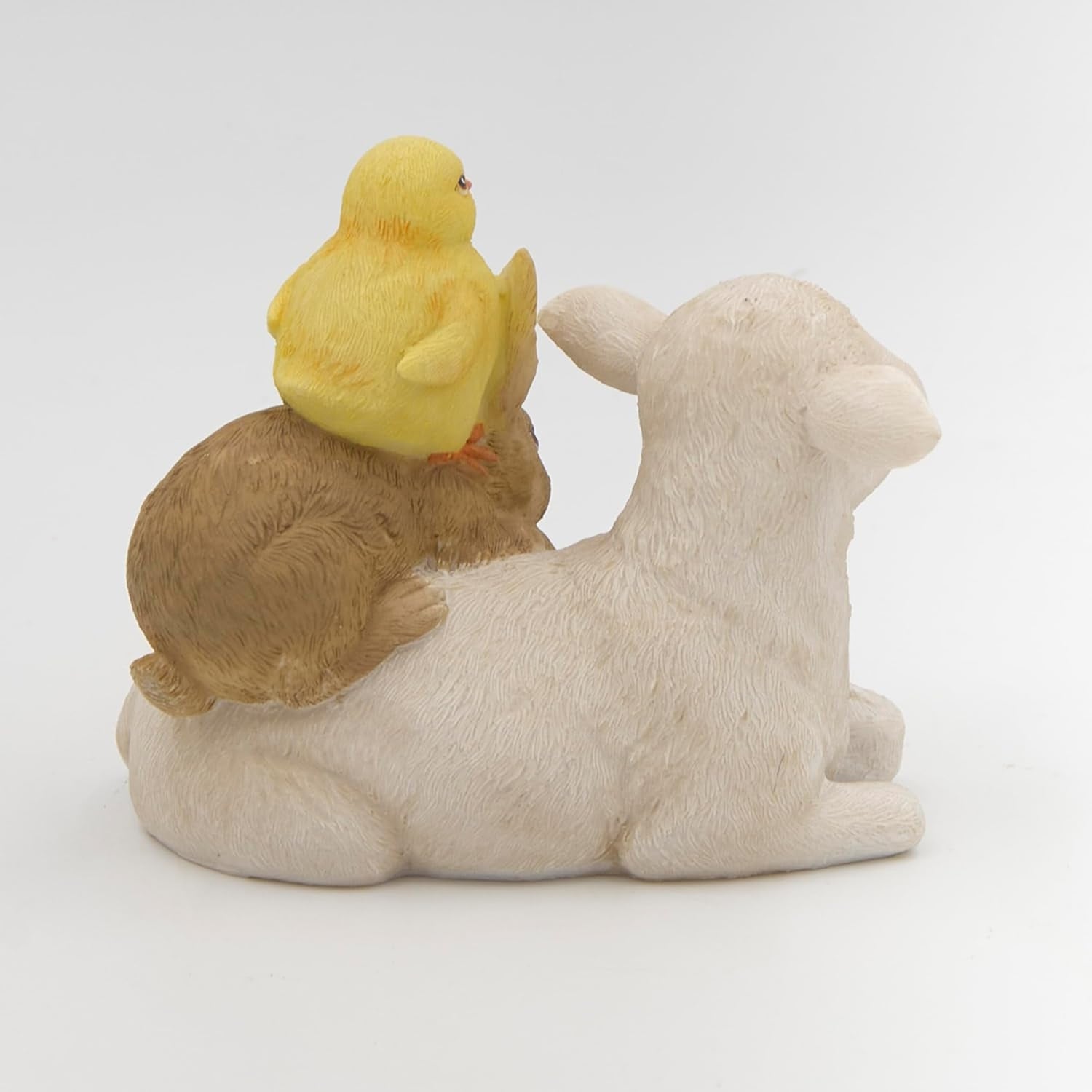 Roman, 3.5” H Bunny, Chick and Lamb Figurine, Easter Spring Animal Figure, Resin Tabletop Seasonal Décor