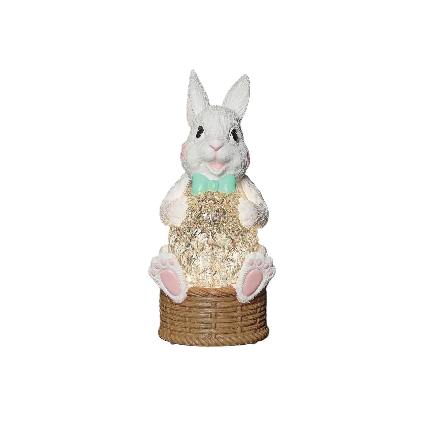 Roman, 5.5" LED Bunny Shimmer Light, Lighted Easter Bunny Figurine with Crackled Glow