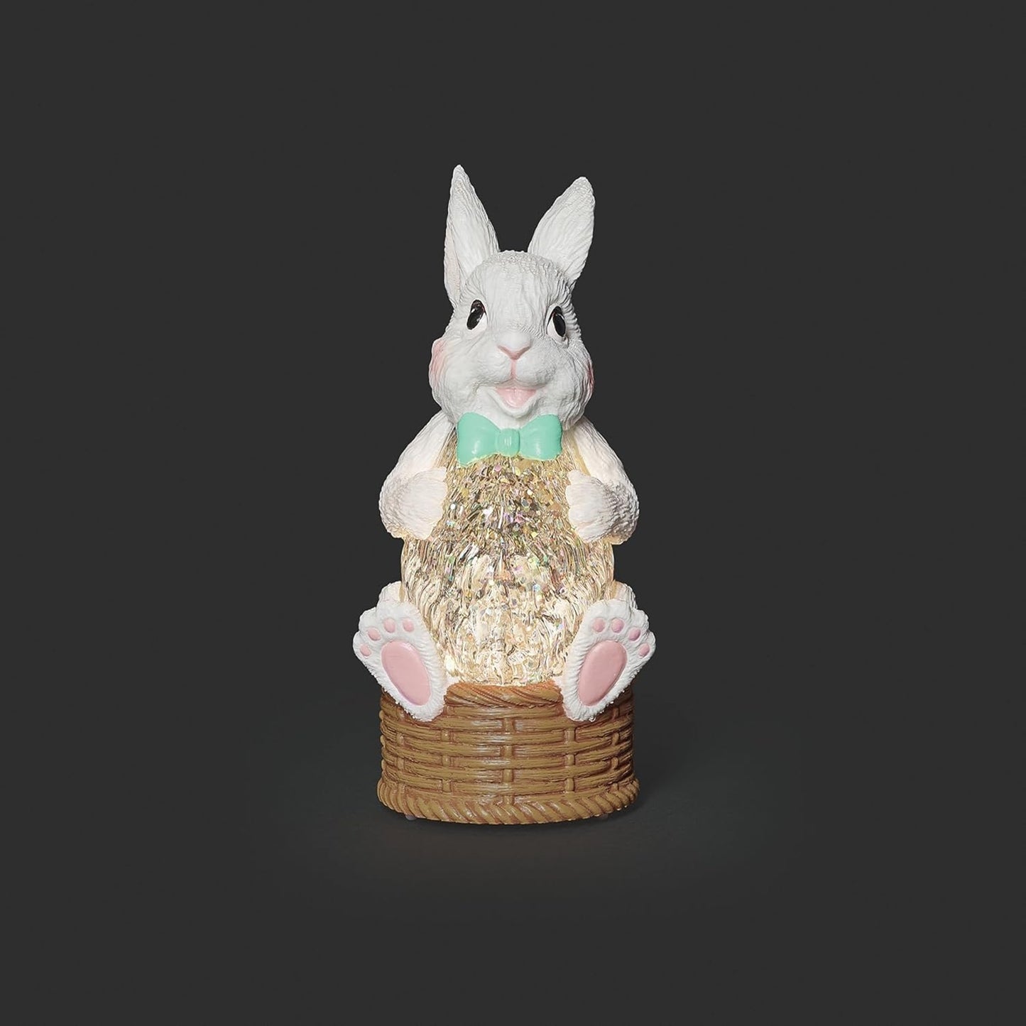 Roman, 5.5" LED Bunny Shimmer Light, Lighted Easter Bunny Figurine with Crackled Glow