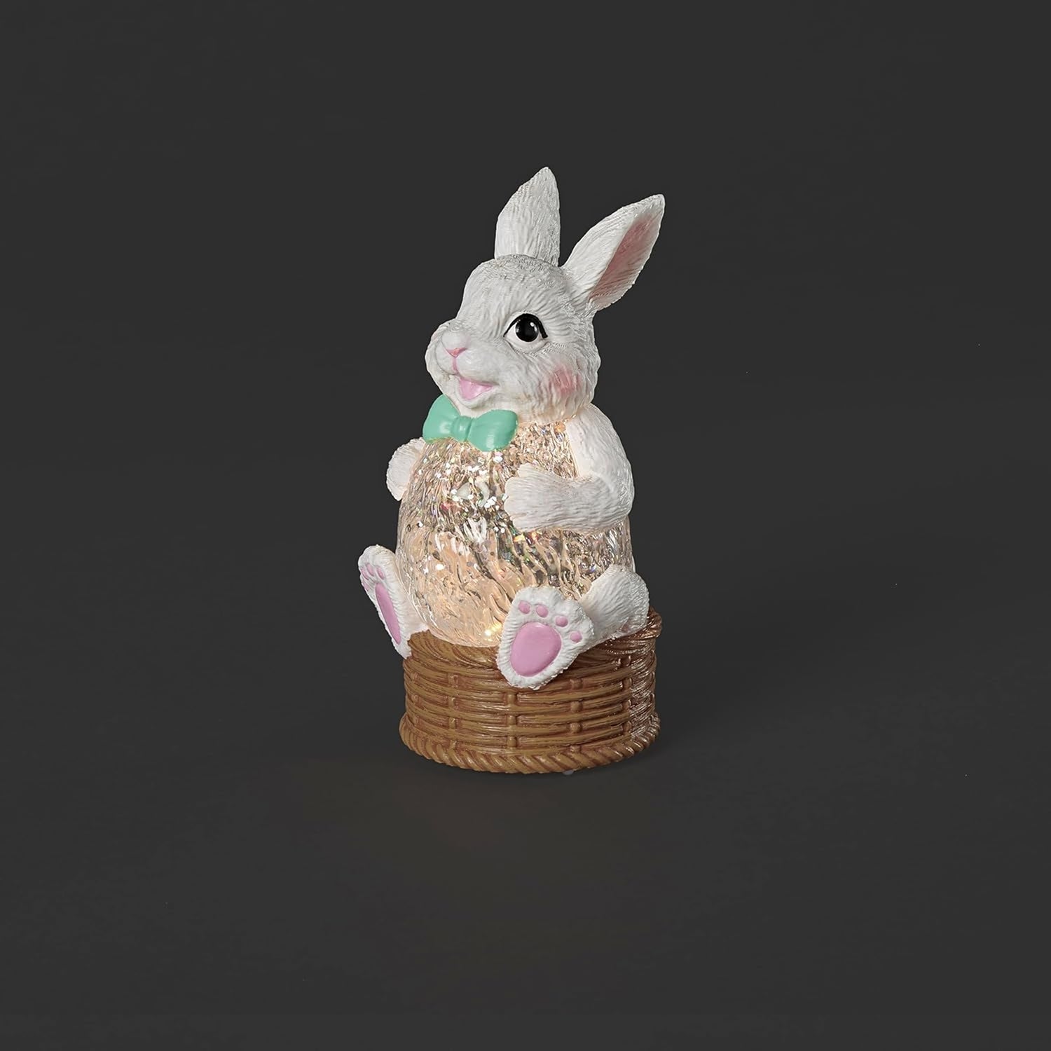 Roman, 5.5" LED Bunny Shimmer Light, Lighted Easter Bunny Figurine with Crackled Glow