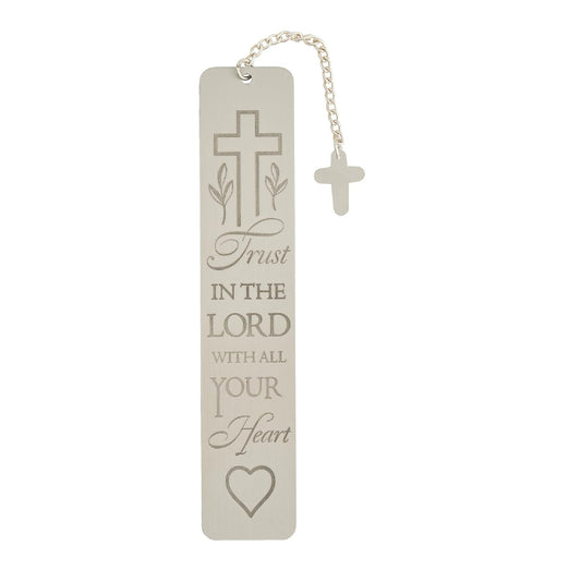 Roman, 5” H Trust in The Lord Metal Bookmark with Cross Charm