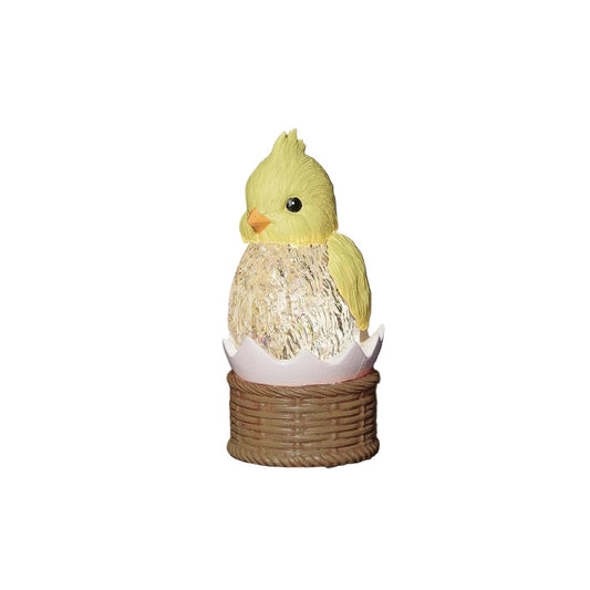 Roman, 5" LED Chick Shimmer Light, Lighted Easter Chick Figurine with Crackled Glow, Spring Tabletop Decor