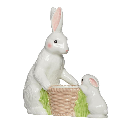 Roman Adult & Baby Bunny Planter