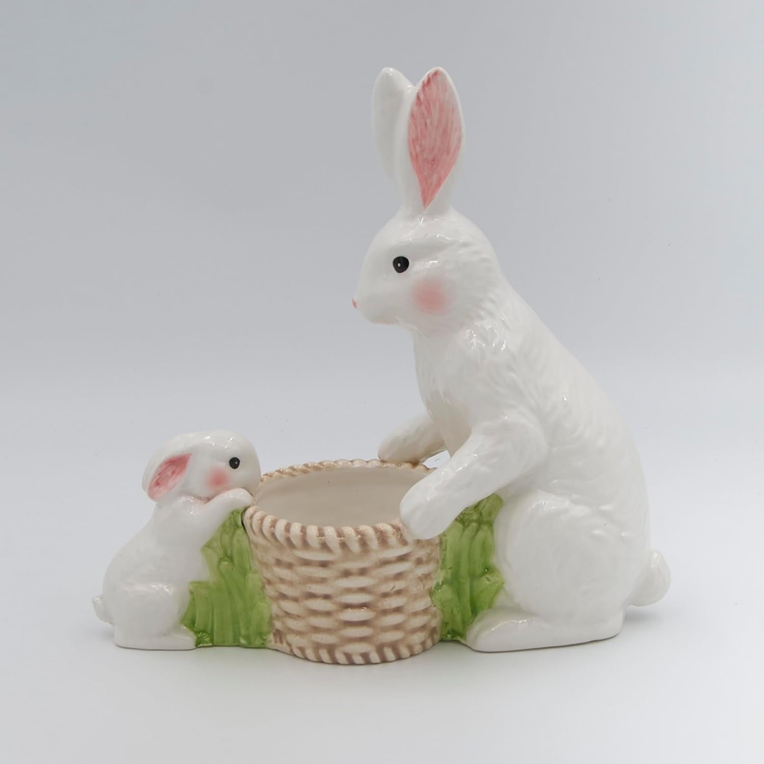 Roman Adult & Baby Bunny Planter