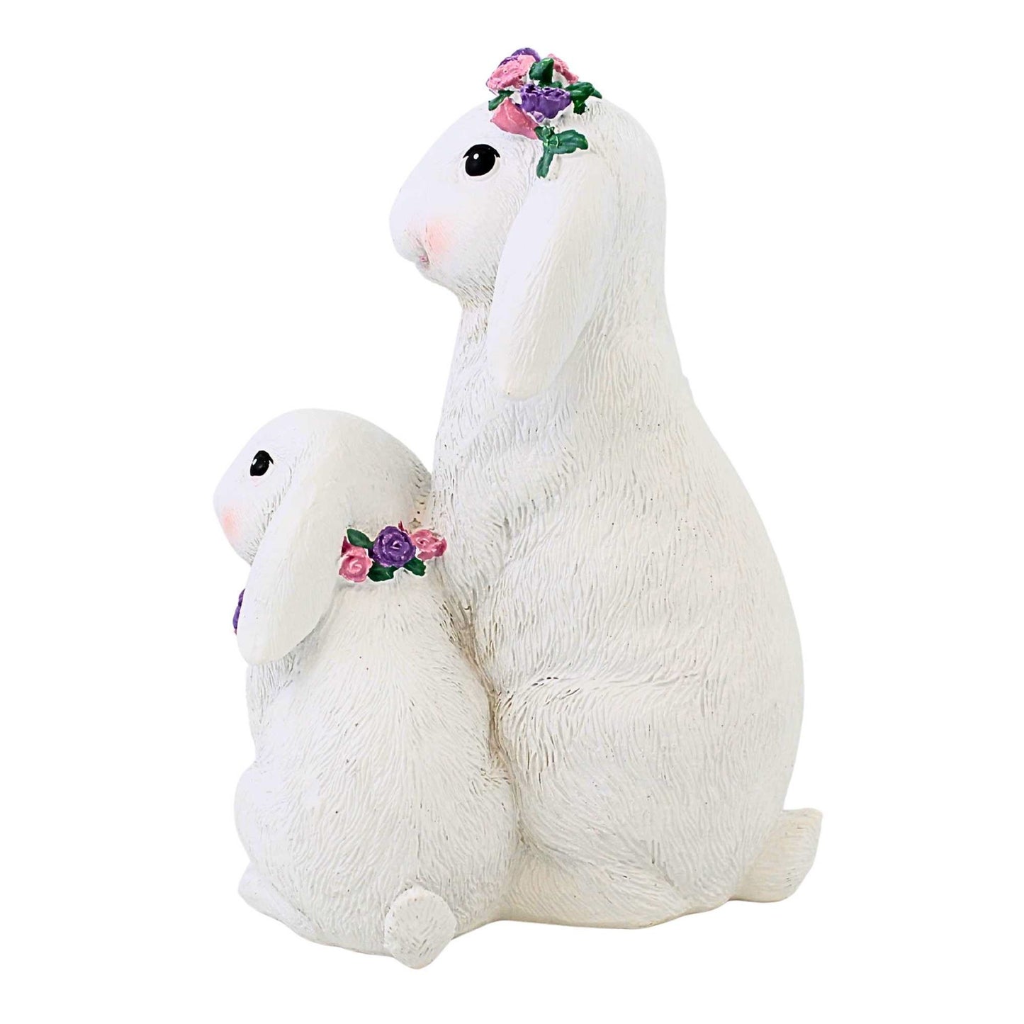 Roman Easter Bunny Duo with Flower Crown & Necklace