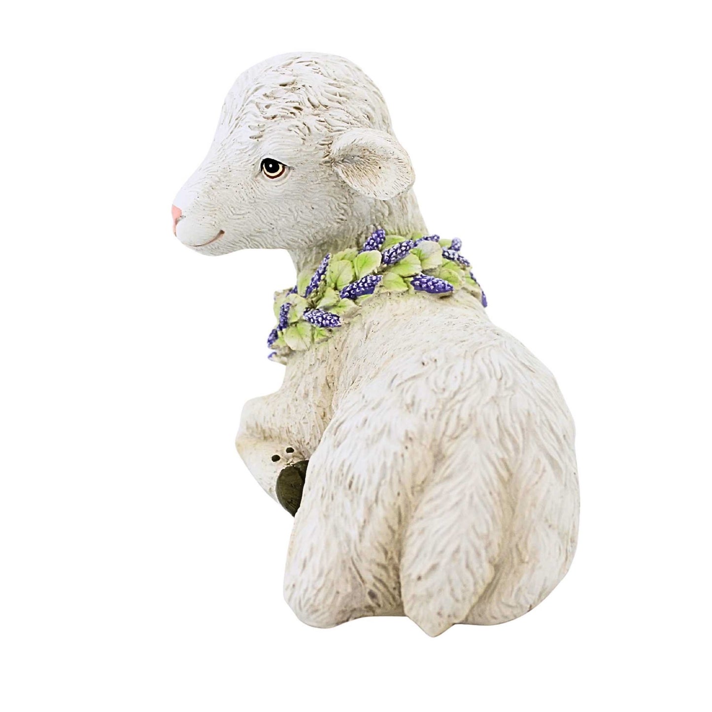 Roman Easter Seated Lamb with Floral Wreath