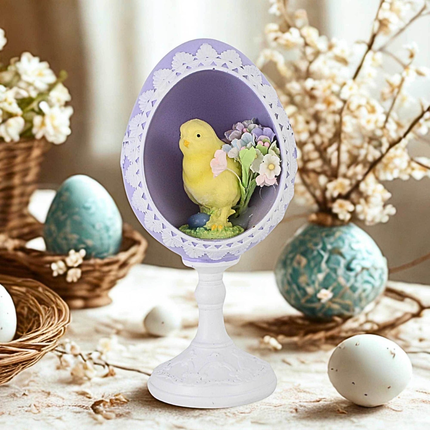 Roman Easter Sugar Egg Figure with Chick