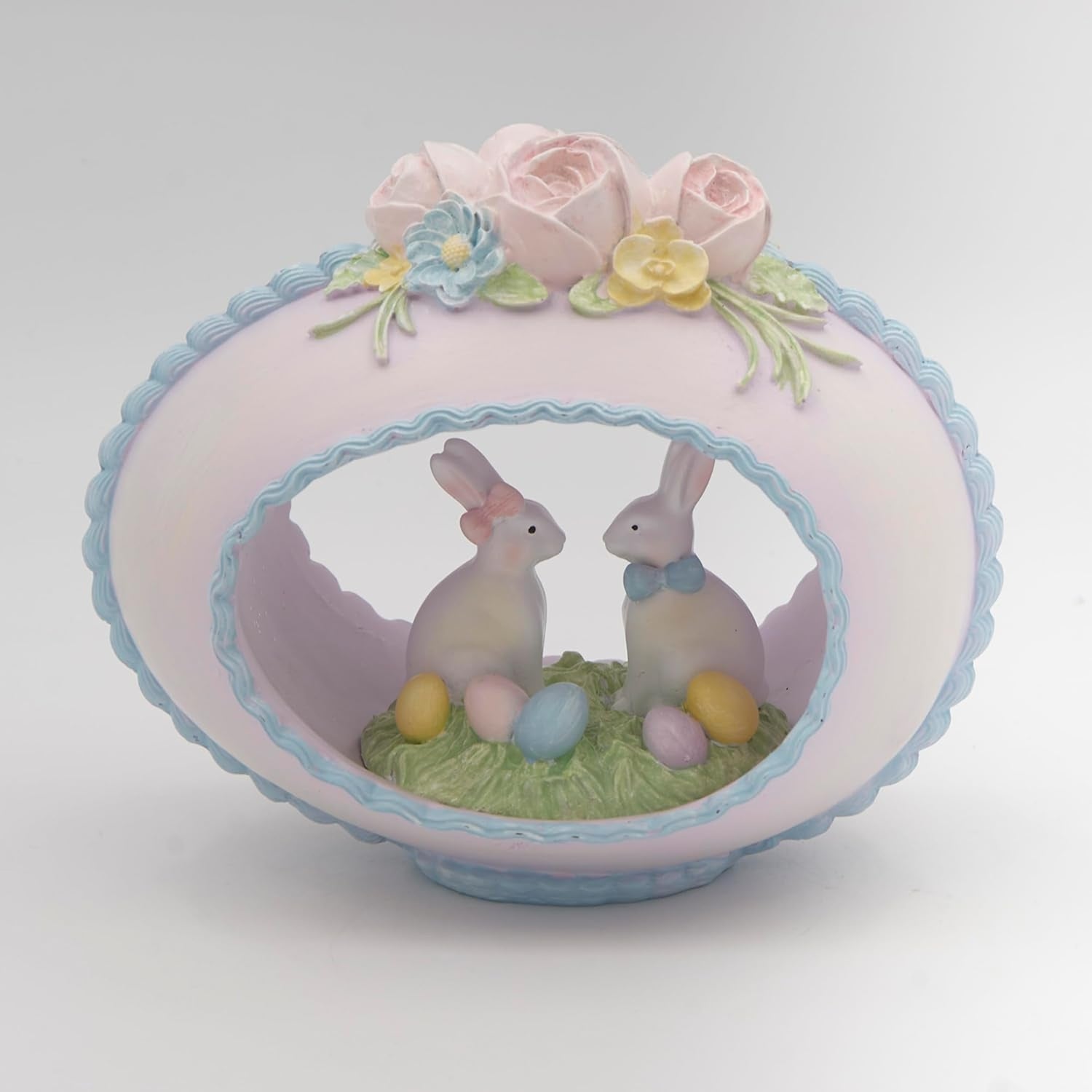Roman Easter Sugar Egg Figure with Two Bunnies