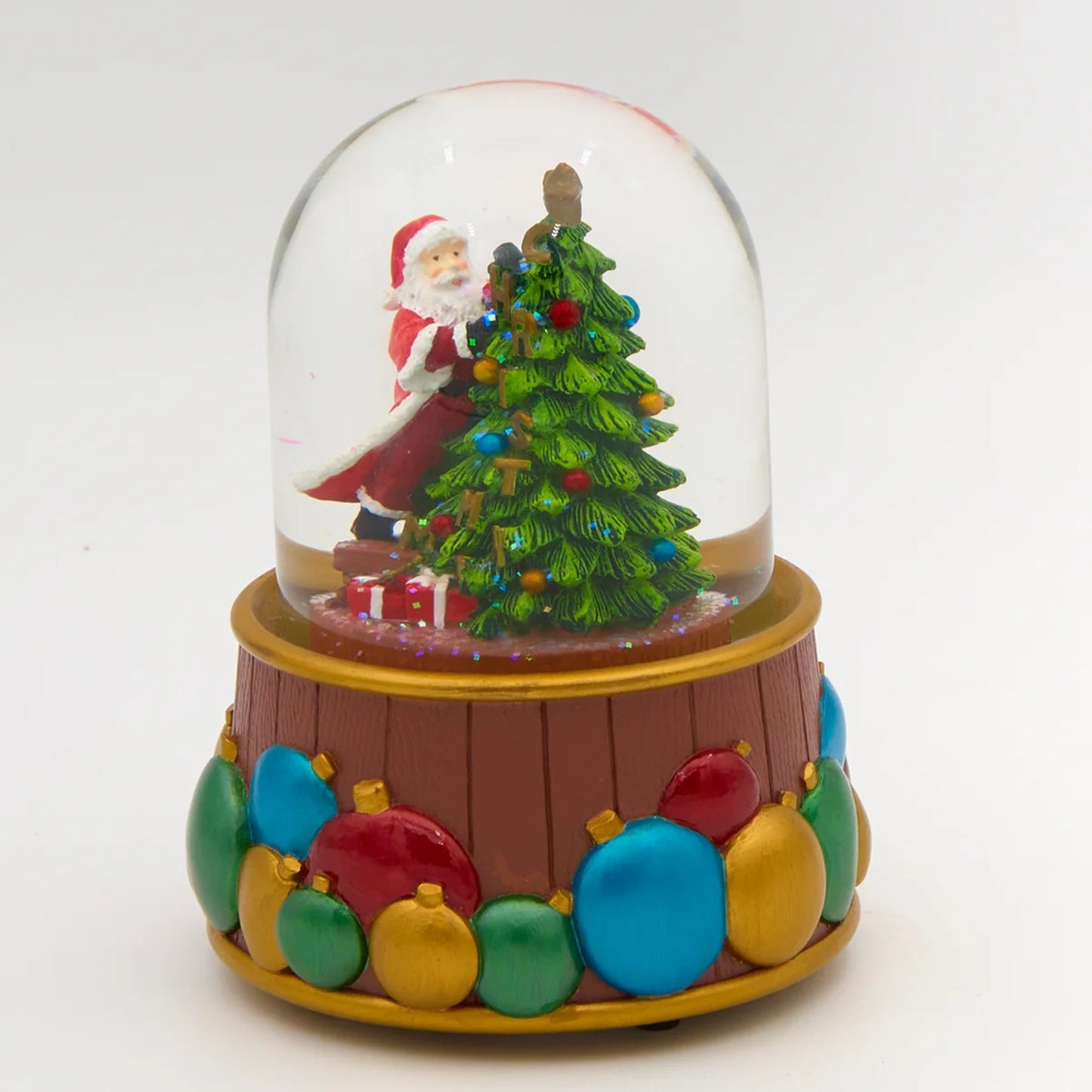 Roman Glitterdome Musical Santa Decorating Tree – "We Wish You a Merry Christmas" Tune
