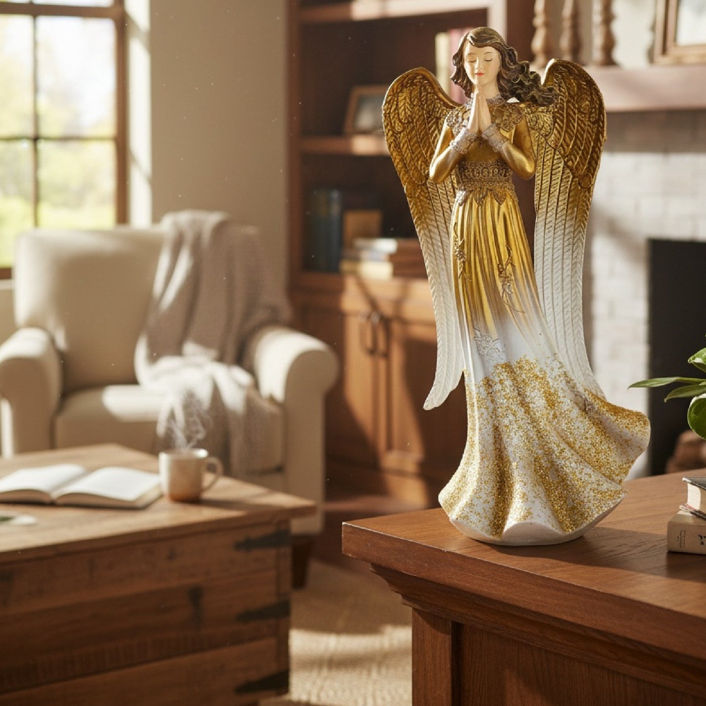 Roman Gold Sparkle Angel Figure