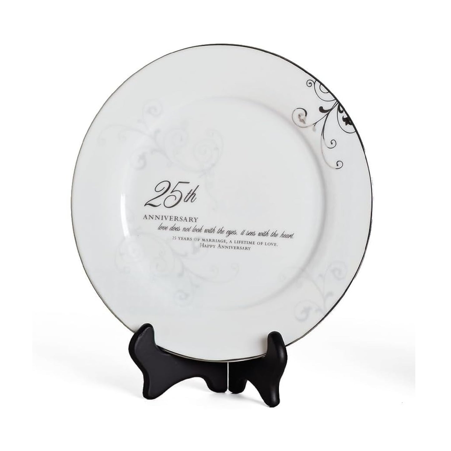 Roman Inc 25th Anniversary Keepsake Plate with Stand