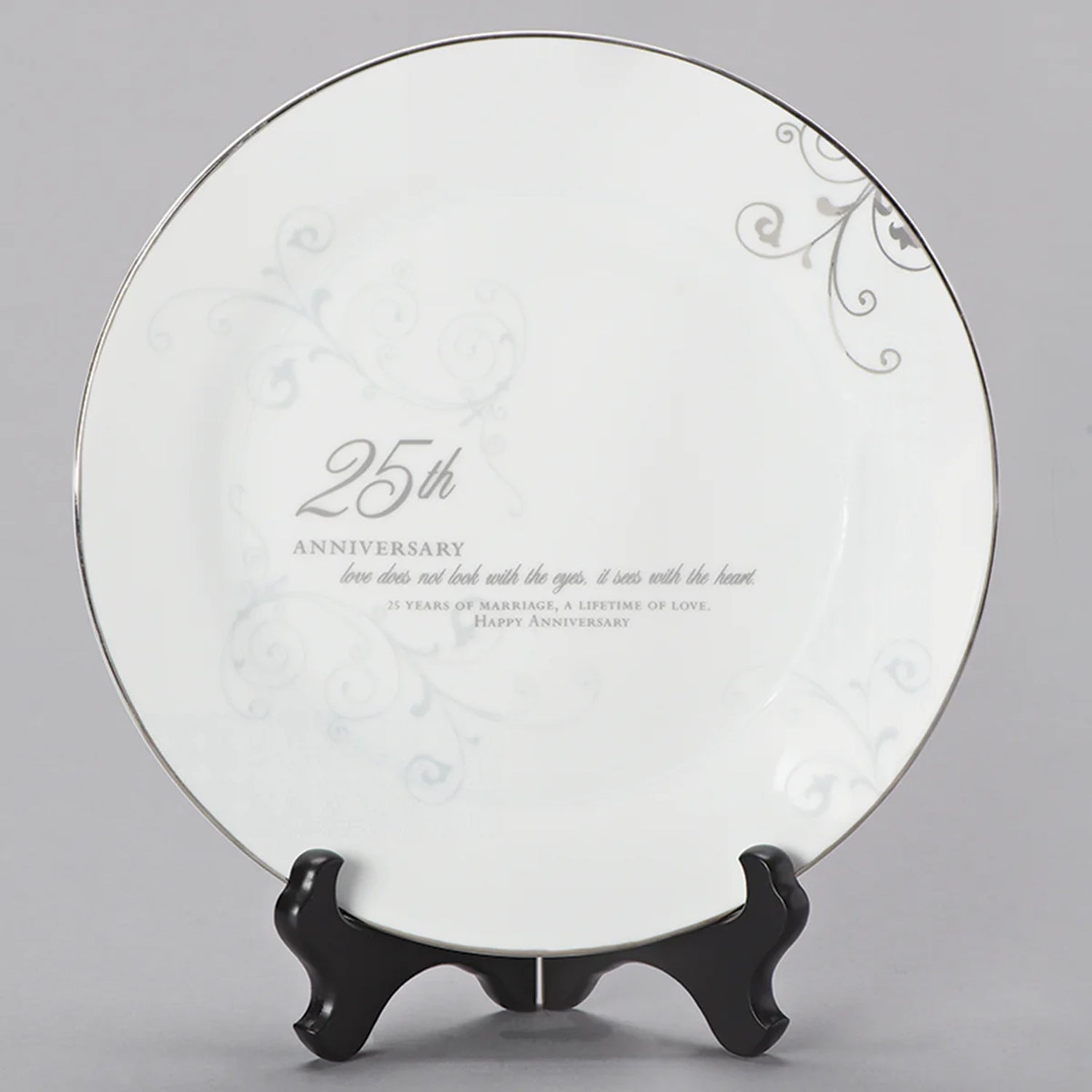 Roman Inc 25th Anniversary Keepsake Plate with Stand
