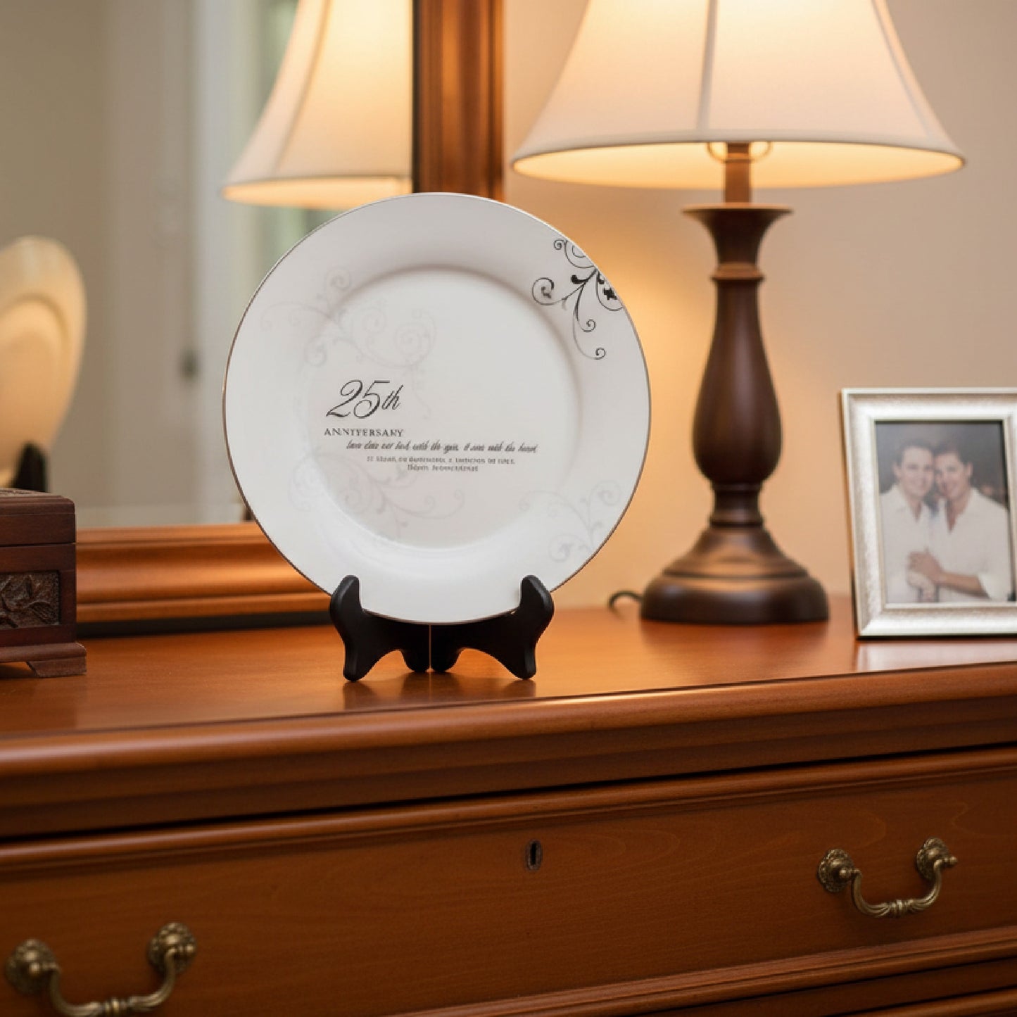Roman Inc 25th Anniversary Keepsake Plate with Stand