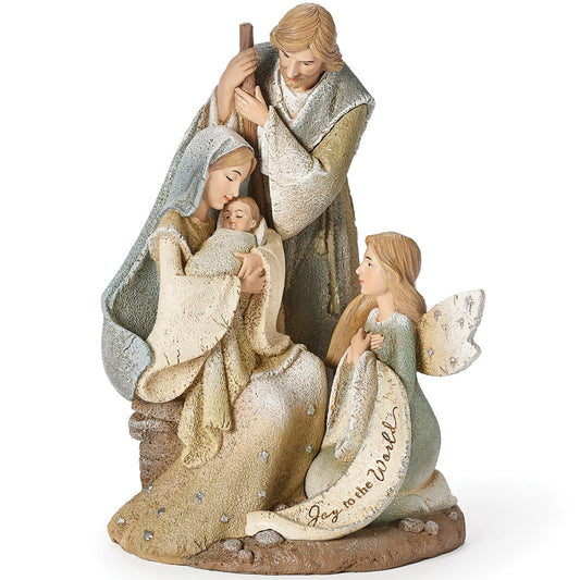 Roman Karen Hahn Holy Family with Angel & Joy to the World Banner