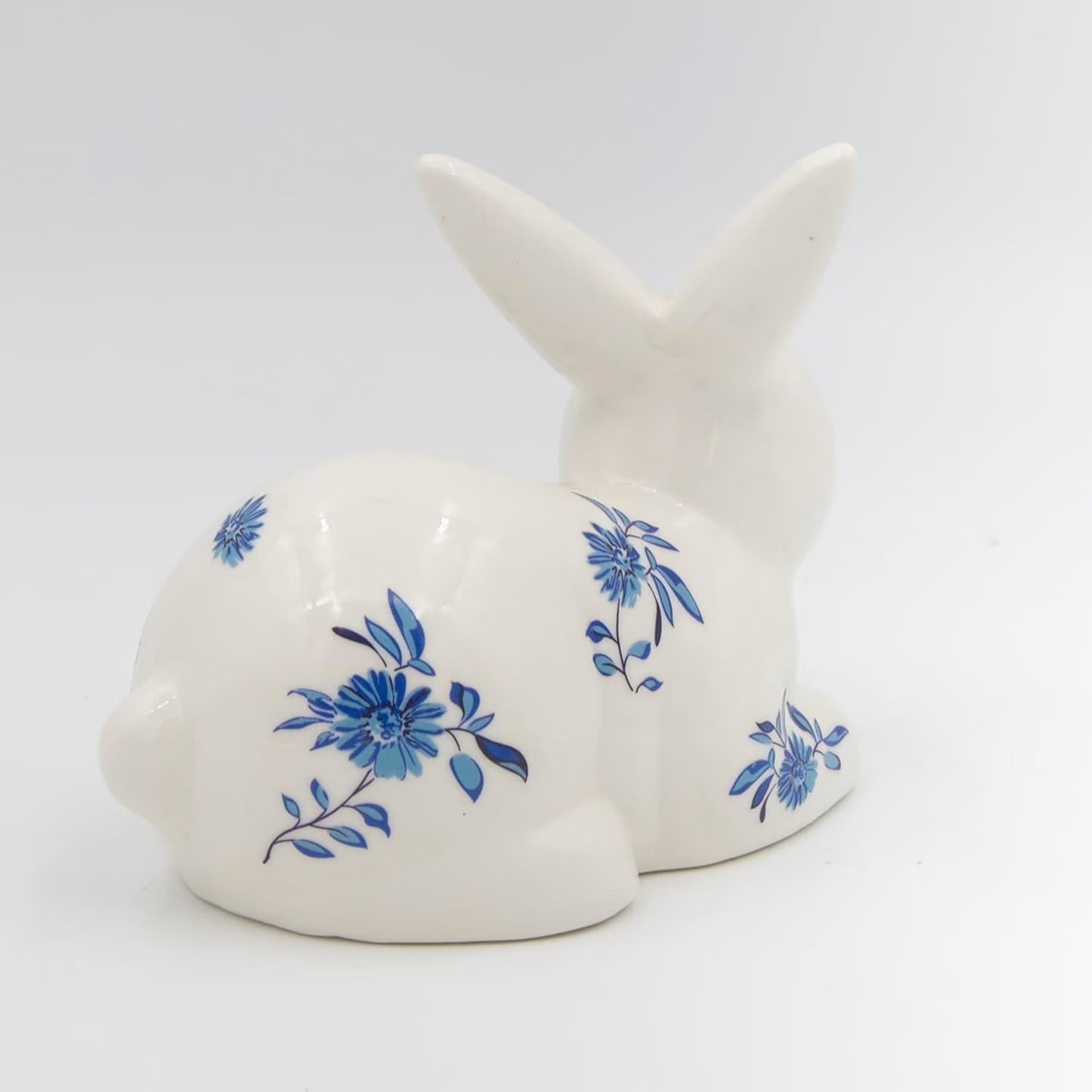 Roman Laying Blue Willow Bunny Figure
