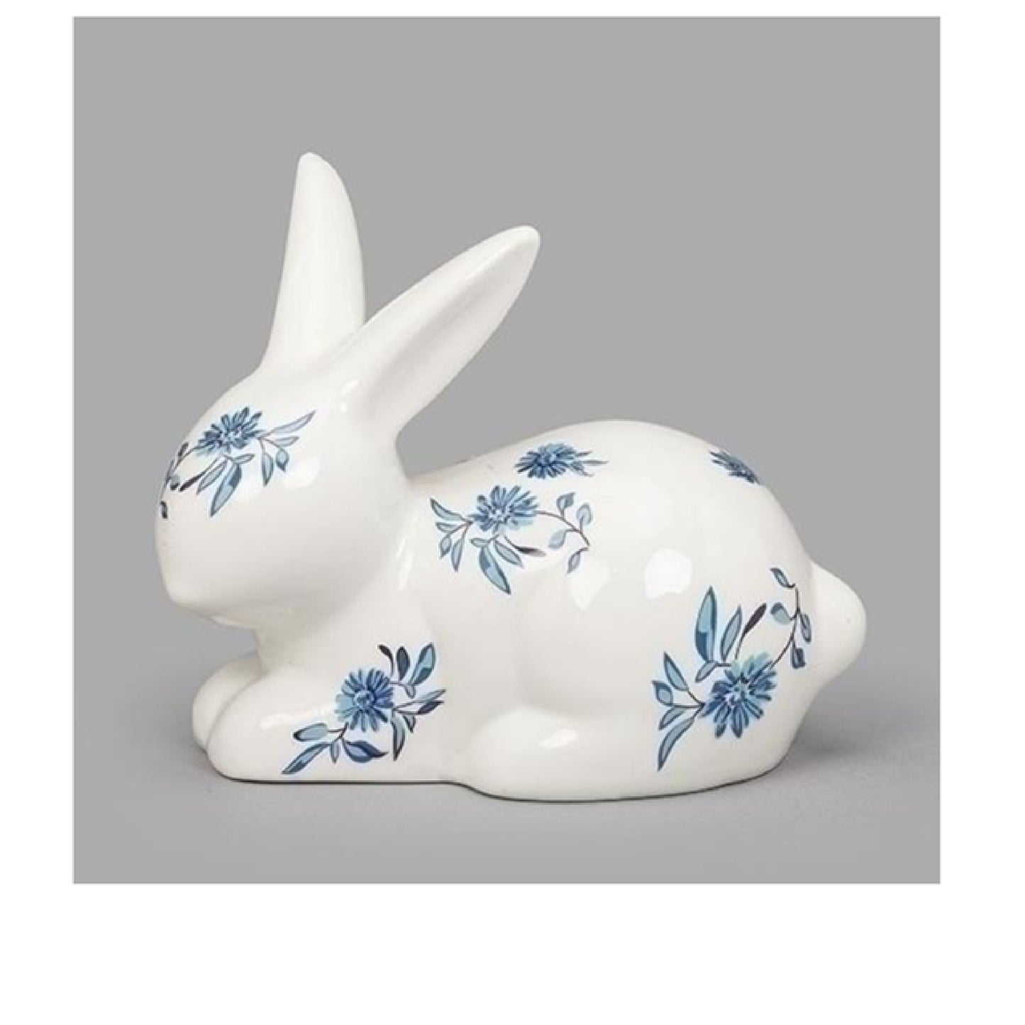 Roman Laying Blue Willow Bunny Figure