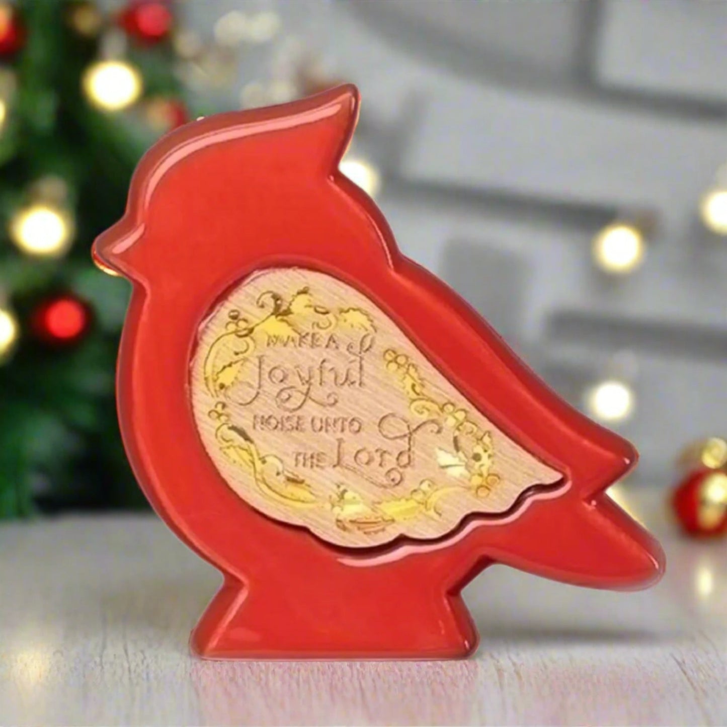 Roman Lighted Cardinal Laser Verse Figurine