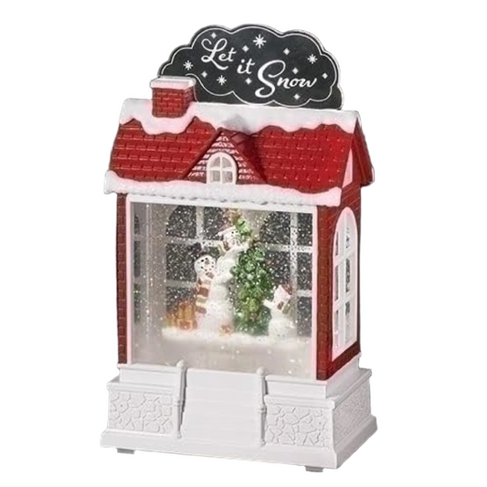 Roman Lighted Let It Snow Swirl House, 9-inch Height, Plastic
