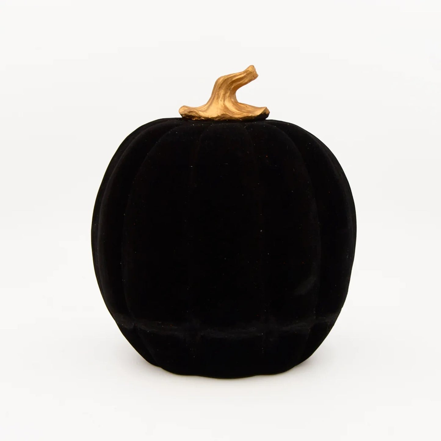 Roman Lighted Swirl Black Flock Pumpkin