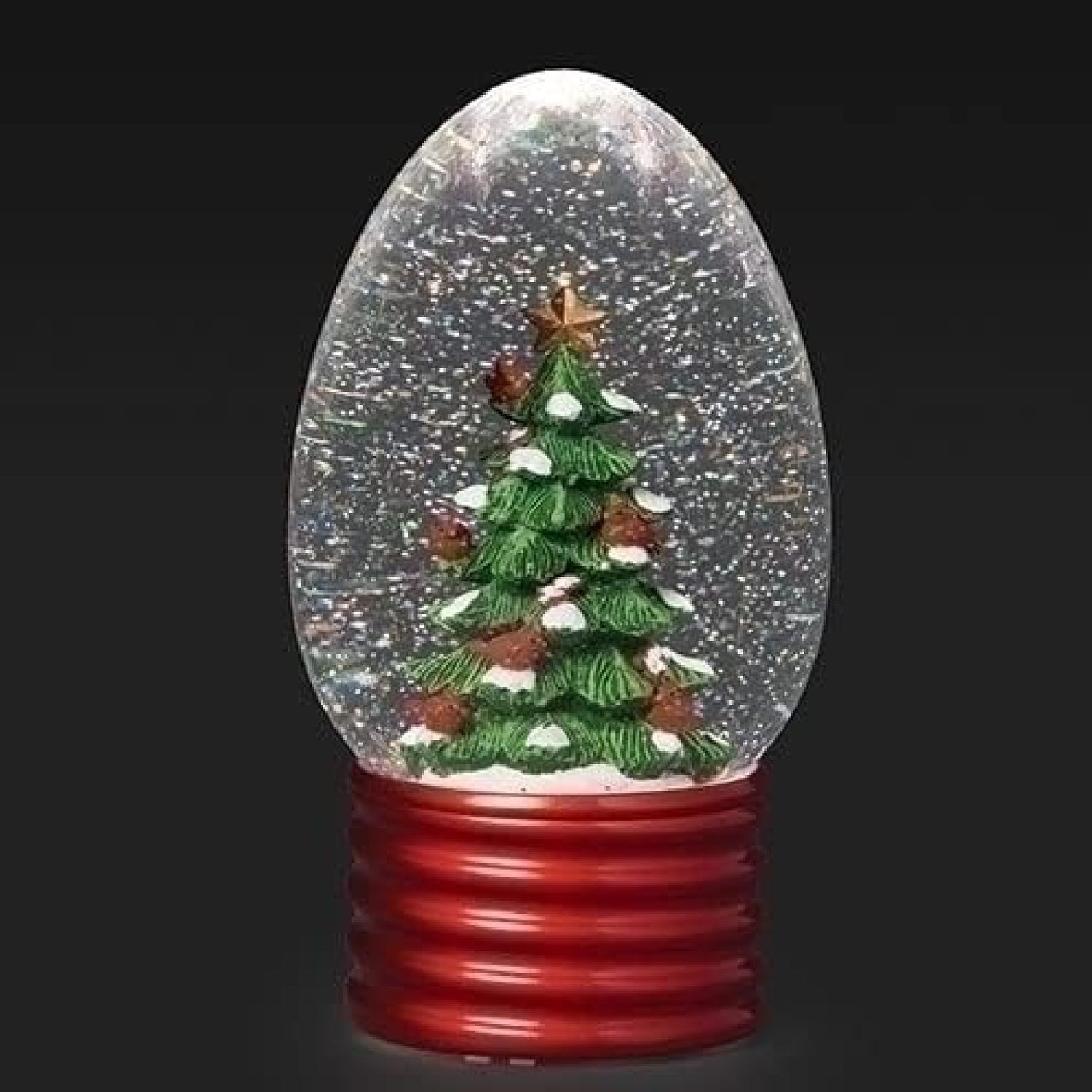 Roman Lighted Swirl Bulb Tree, Red Base, 8.5-inch Height, Acrylic