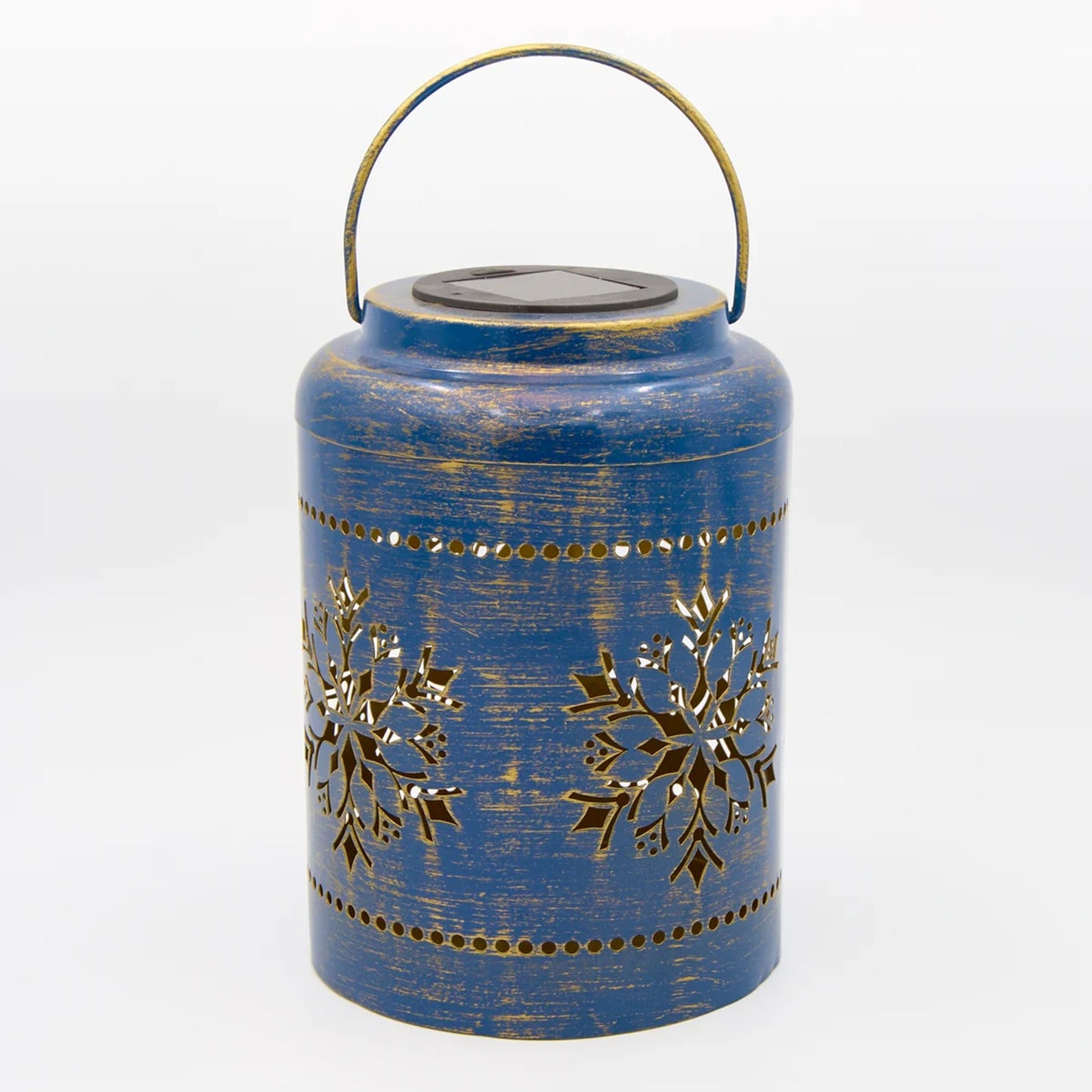 Roman Lights Blue Solar Projecting Snowflake Lantern