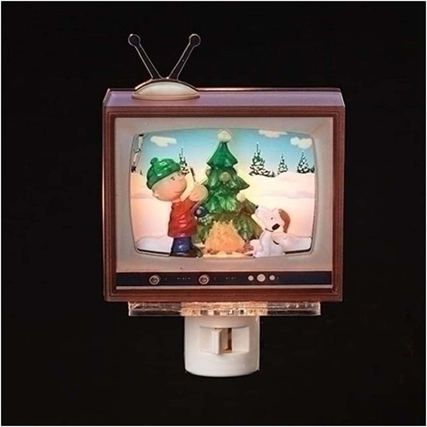 Roman Peanuts TV Christmas Tree Decorating Night Light 5 Inch