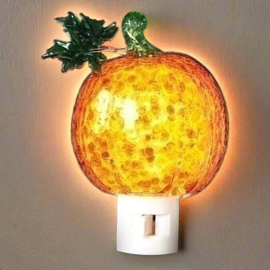 Roman Pumpkin Plug in Night Light with Swirling Confetti, 7inch
