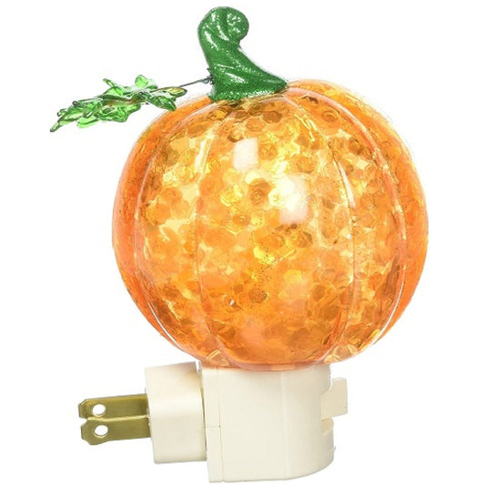 Roman Pumpkin Plug in Night Light with Swirling Confetti, 7inch
