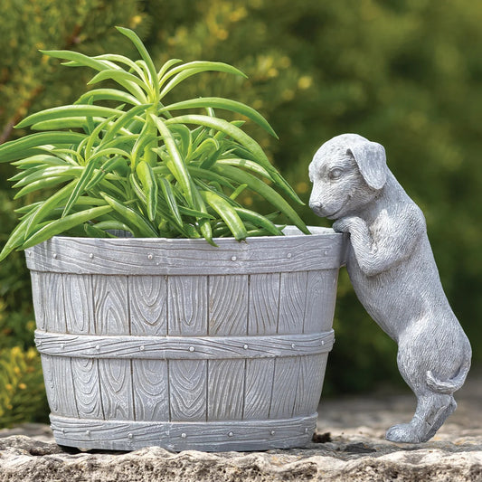 Roman Puppy Bucket Planter