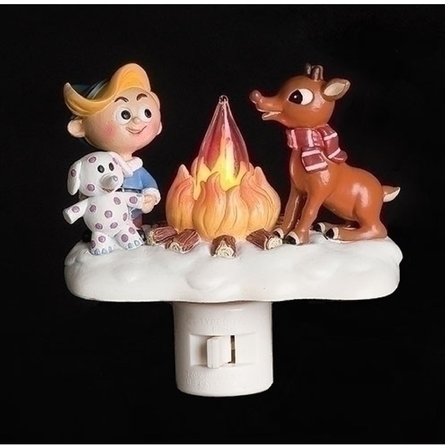 Roman Rudolph and Elf Friend Flickering Night Light