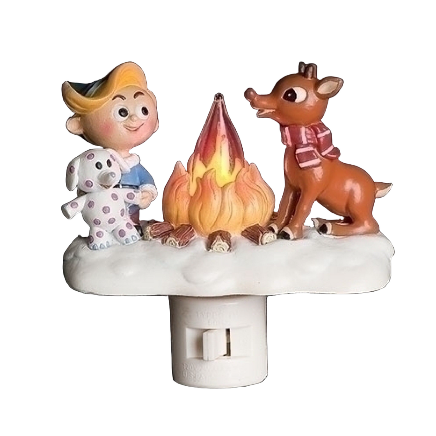Roman Rudolph and Elf Friend Flickering Night Light