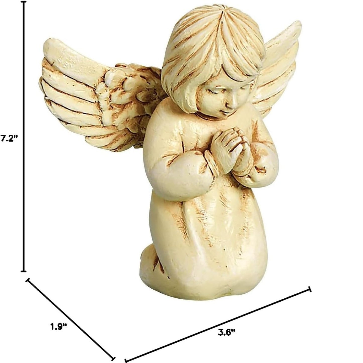 Roman Worry Angel with Prayer Message Miniature Angel 2.5 inch