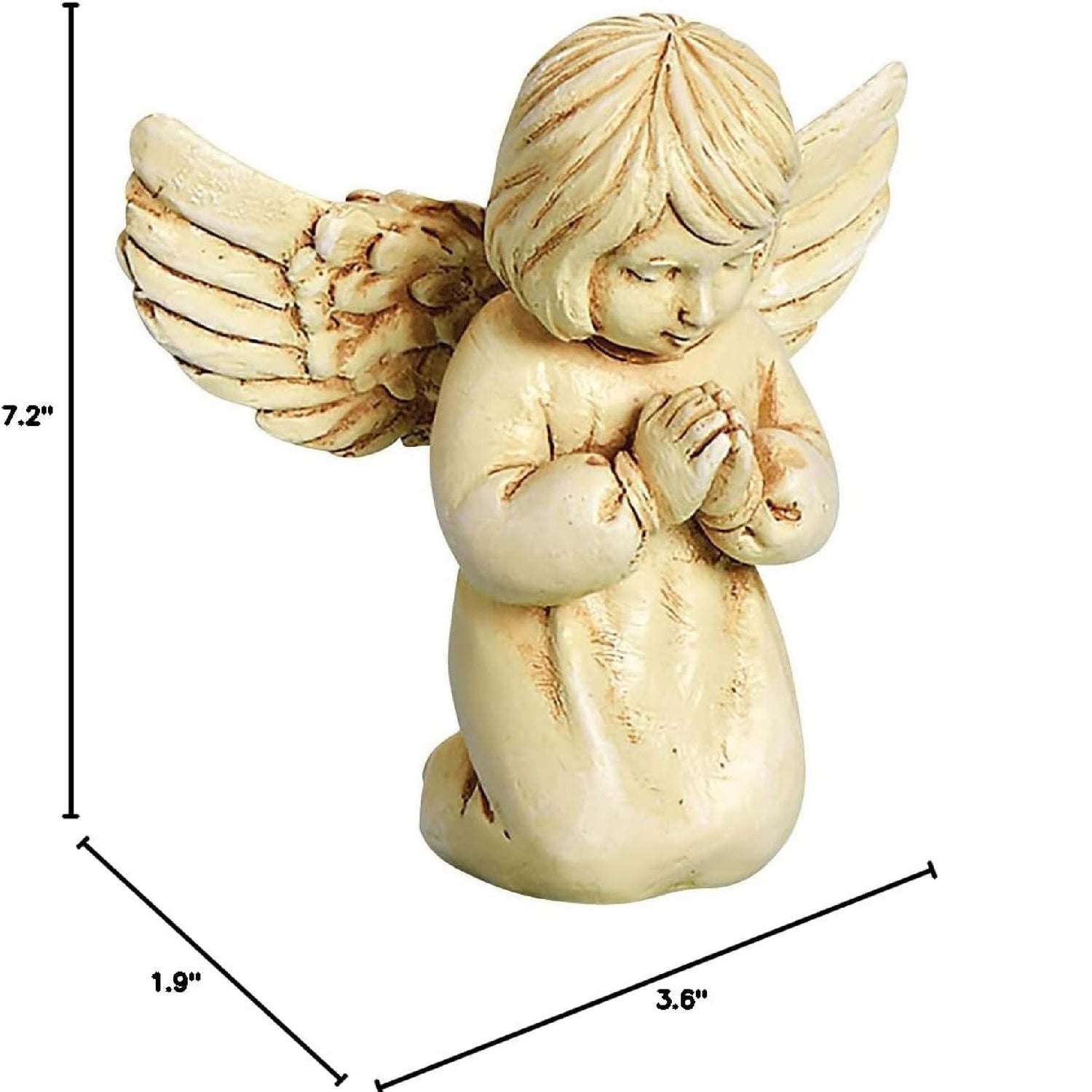 Roman Worry Angel with Prayer Message Miniature Angel 2.5 inch
