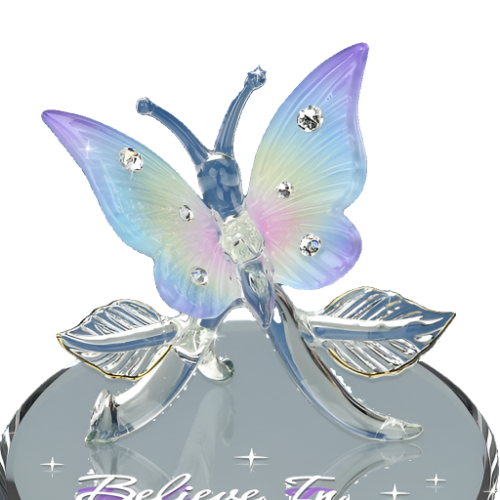 Glass Baron Butterfly "Believe in Miracles" Figure